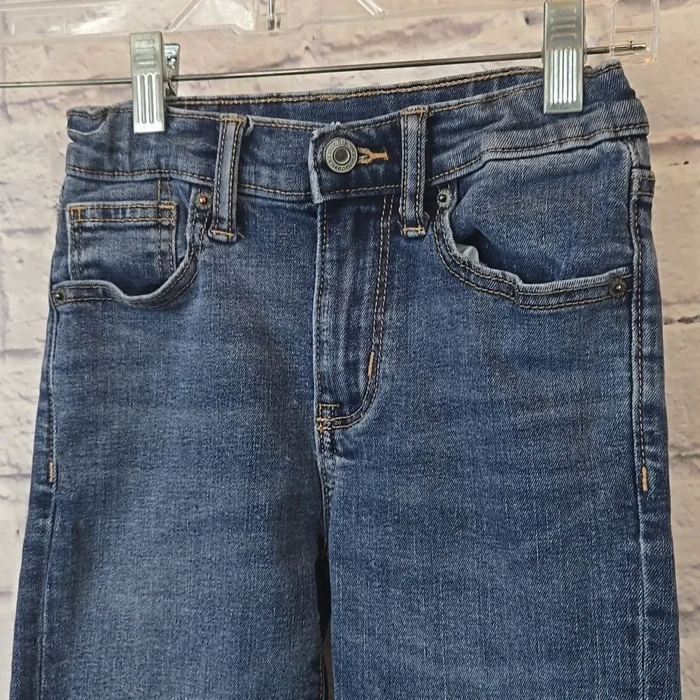 Old Navy Slim 360° Stretch Jeans Boys 10 Woodland Blue Denim Distressed Casual